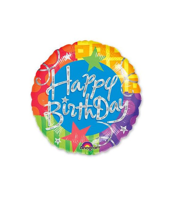 Шар круг Happy Birthday 19 дюймов (48 см)
