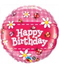 Шар круг Happy Birthday 19 дюймов (48 см)