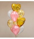 Облако из 11 шаров Розовое золото