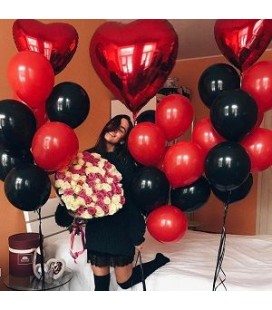 Набор из 3х фонтанов Люблю 27 шаров