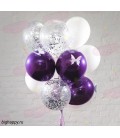 Облако из 11 шаров Бабочка на хроме
