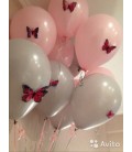 Облако из 15 шаров Бабочка пастель ассорти