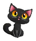 Шар Чёрный кот 90х83 см.